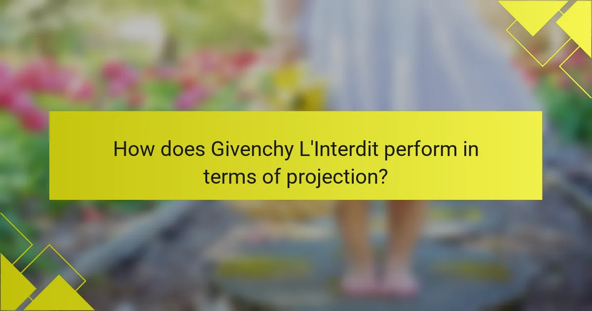 How does Givenchy L'Interdit perform in terms of projection?