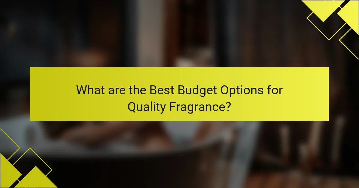 What are the Best Budget Options for Quality Fragrance?