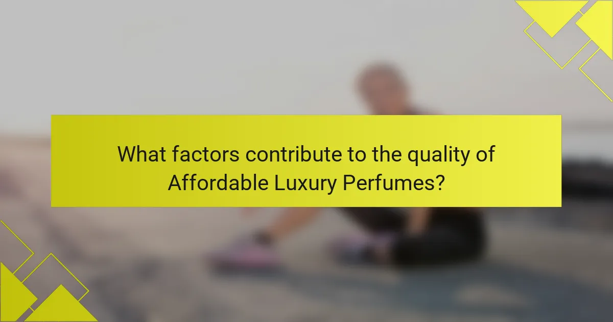 What factors contribute to the quality of Affordable Luxury Perfumes?