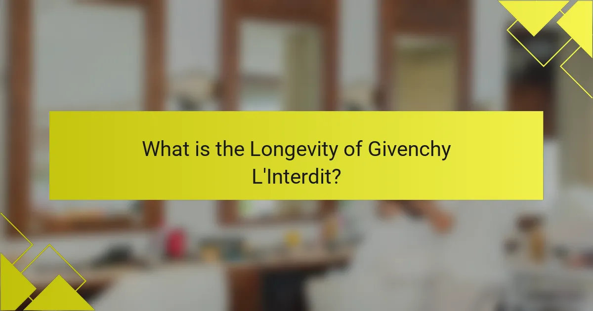 What is the Longevity of Givenchy L'Interdit?